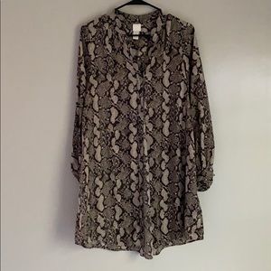 H&M Snake Print Tunic Shirt Dress